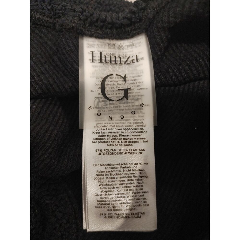 HUNZA G Women's Celine One-Piece Swimsuit In Black One Size - Picture 6 of 8